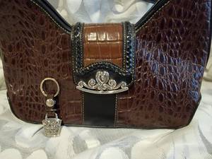 lot 74 image: Brighton Croc Handbag with Key Ring  New