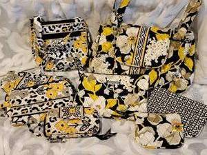 lot 71 image: Vera Bradley Collection  Yellow & Black Animal Print, 8 pieces