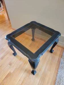 lot 25 image: Vintage Claw and Ball Glass Top Side Table