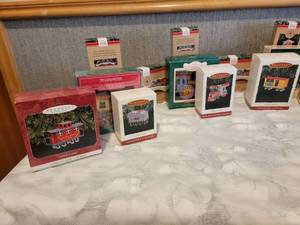 lot 261 image: Vintage Hallmark TRAIN Christmas Ornaments NOS