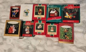 lot 272 image: Vintage Hallmark PUPPIES Christmas Ornaments NOS