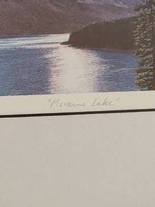 lot 80 image: Moraine Lake Framed Landscape signed by Ralph Temple