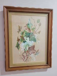 lot 82 image: Vintage 50s Floral Oil Painting Pairs