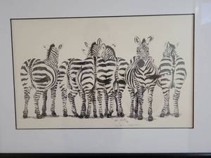lot 83 image: The But ..... Stops Here Zebra Print signed by  Karen Haataja