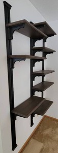 lot 55 image: Spanish Style Wall Rail Shelving Unit