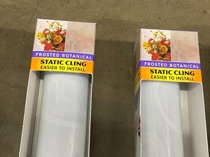 Lot Of (4) 36 x 6.5ft Rolls Of Decorative Film Frosted Botanical Gilla Window Film