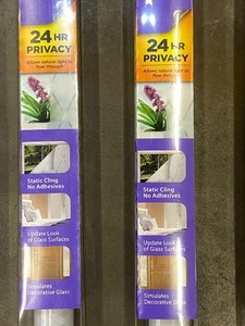 Lot Of (4) 36 x 6.5ft Rolls Of Decorative Frosted Lattice Window Film
