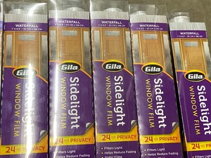 Approx (38) 12 x 6.5ft Rolls Of Assorted Gilla Decorative Window Film For Sidelight Windows