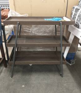 lot 77 image: New 3 shelf table, assembled, 38w x 17d x 33h