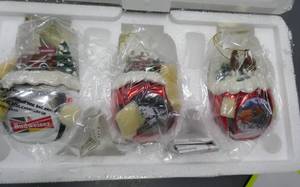 lot 105 image: Vintage Budweiser Sleigh Bell Ornaments Set #7 - New