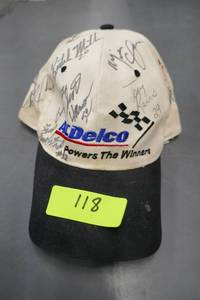 lot 118 image: AC Delco hat signed by a number of racing car drivers
