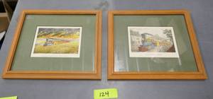 lot 124 image: 2 vintage train pictures - the Express and Prairie Fires