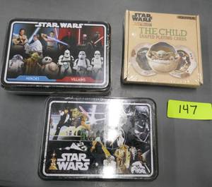 lot 147 image: 5 decks of playing cards all Star Wars themed - new in box
