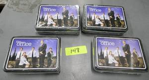 lot 148 image: 8 decks of playing cards in tin cases - from the tv show the office