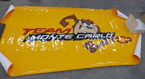 lot 182 image: Large vinyl banner for your garage - 48 x 90 Team Monte Carlo