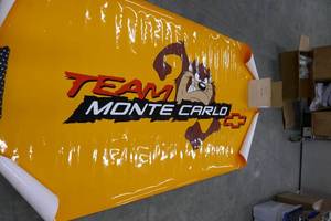 lot 183 image: Large vinyl banner for your garage - 48 x 90 Team Monte Carlo