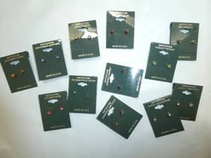 lot 245 image: 12 pair of birthstone ear rings  posts