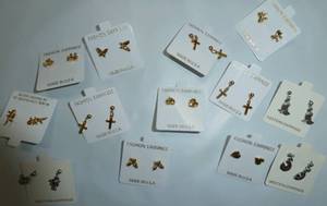 lot 246 image: 13 pair of ear rings  posts and 2 swarovki inspired necklacebraceletear ring sets