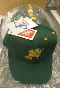 lot 44 image: 6 New Youth ND Bison hats with velcro adjustable tab