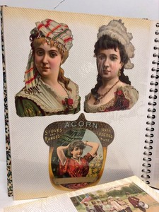lot 27 image: 2 Albums Full of of Antique Victorian Trade Cards etc