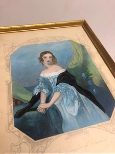 lot 69 image: Exceptional Antique 1850s Hand Colored Engraving - The Daughter of Columbia