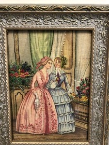 lot 83 image: Pair of Original Antique Victorian Needlepoint Artworks