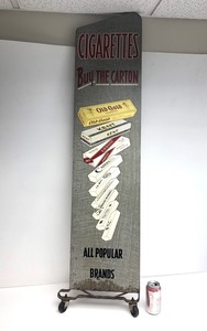 lot 92 image: Large Vintage 1950s Rolling Cigarette Advertising Display Sign - Buy the Carton