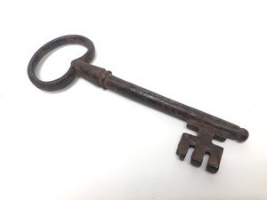 lot 137 image: Large Early Antique Iron Jailers Keys