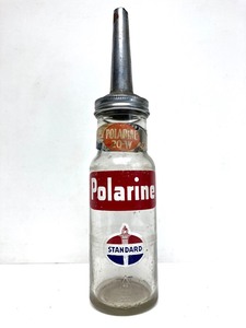 lot 141 image: 2 Vintage 1930s Glass Motor Oil Bottles wSpouts