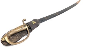 lot 160 image: Antique Brass Handled Sword wOriginal Scabbard