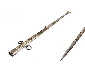 lot 162 image: Ornate Antique Fraternal Knights Templar Sword wScabbard