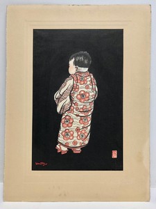 lot 166 image: 2 Orig Vintage 1920s Japanese Wood Block Prints - Including Lilian Miller