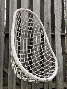 lot 181 image: Mid Century 1960s era Hanging WickerRattan Egg Chair