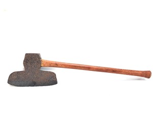 lot 189 image: Awesome Early Antique Iron Broadaxe 