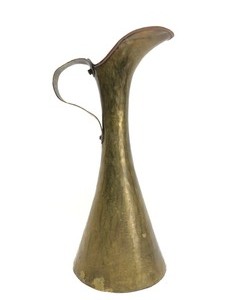 lot 196 image: Antique Hand Hammered Russian Copper & Brass Pitcher