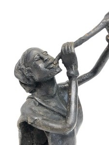 lot 210 image: Vintage Figural Bronze African Sculpture