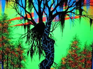 lot 238 image: Orig Vintage 1970s Black Light Poster - Swamp Mirage