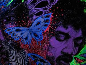 lot 240 image: Orig Vintage 1970s JIMI HENDRIX Black Light Poster 