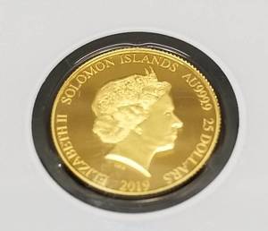 2019 $25 SOLOMON ISLANDS � OZ .9999 FINE GOLD PROOF CARDED SEALED