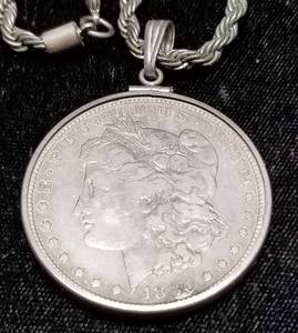 1880 MORGAN SILVER DOLLAR ON NECKLACE