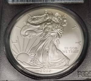 2012(S) AMERICAN SILVER EAGLE PCGS MS70 FIRSTSTRIKE