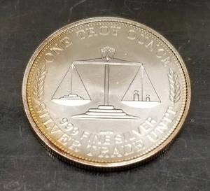 1 TROY OZ .999 FINE SILVER TRADE UNIT TONED