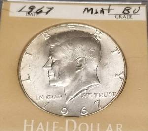 1967 KENNEDY 40% SILVER HALF DOLLAR BU