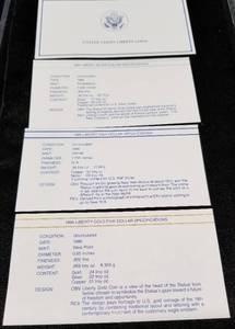 1986 US GOLD & SILVER SET (.2687 TROY OZ 90% GOLD & 90% SILVER DOLLAR CLAD HALF)