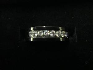 Black Titanium Unisex CZ Personaliz...