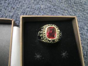 Mens Goldtone Cushion Cut Class Ri...