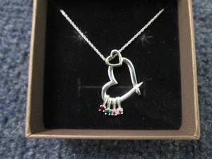 Heart Necklace with Hanging Stones...