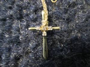 10K Gold Diamond-Accent Cross Penda...