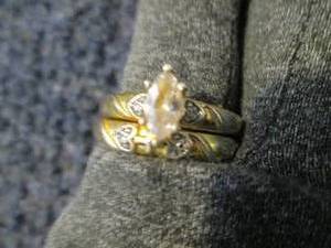 18K Gold Over Sterling Silver Marqu...