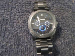 Fossil Mens Machine Smoke Gray Bla...